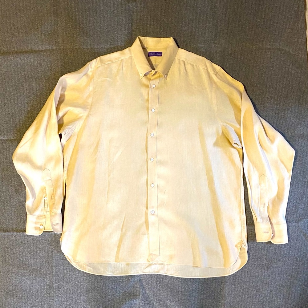 Ralph Lauren Light Yellow Casual Button Down Shirt